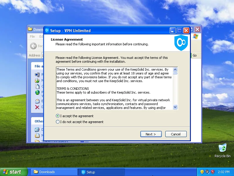 How to install KeepSolid VPN Unlimited Application on Windows XP SP3 PC