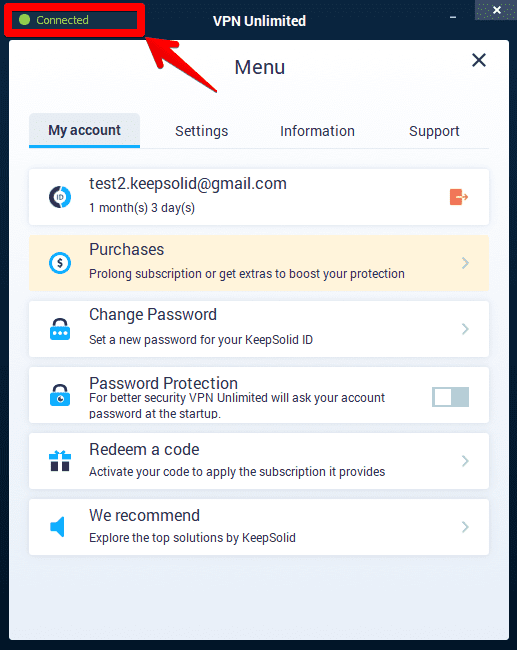 How to use VPN on Windows: VPN connection status